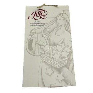 1996 LONGABERGER COOKIE MOLD ANGEL SERIES "JOY" MINT‎ & BOXED RECIPES